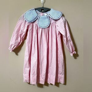 Pink and Blue Checkered Kids Dress